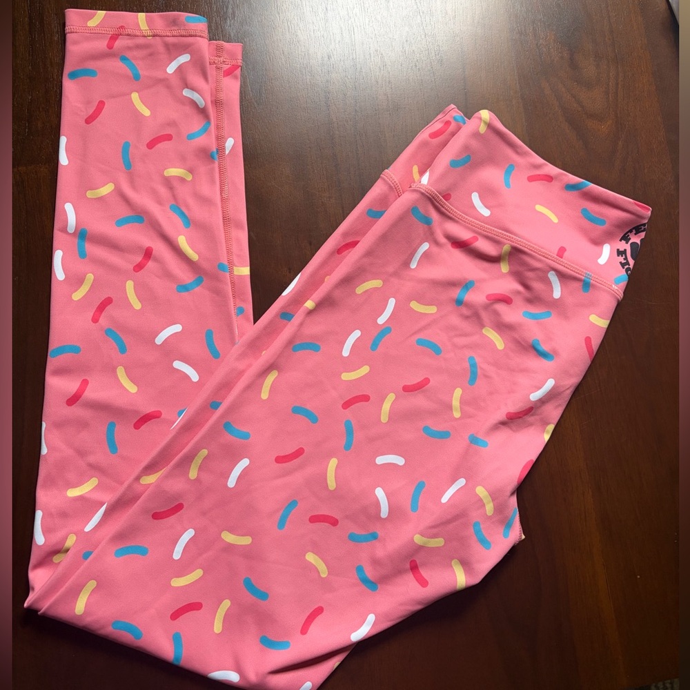 Women’s Pink Sprinkle Feed Me Fight Me Leggings - Stretchy Active Bottoms